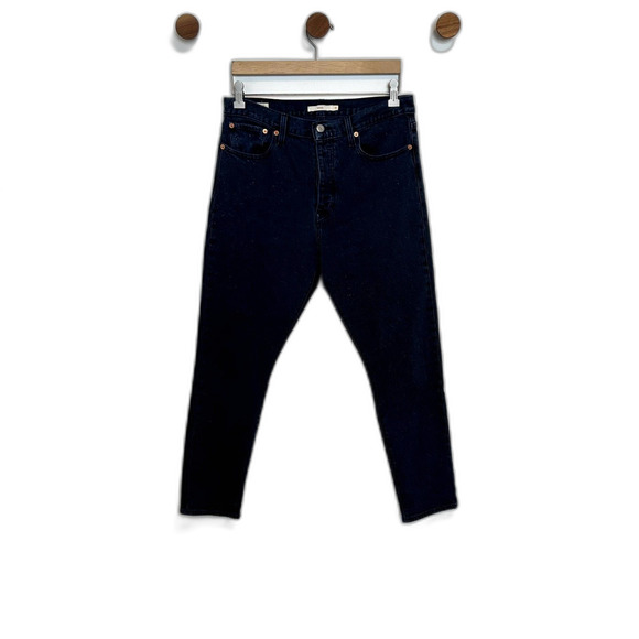 Levi's Womens Wedgie Jeans Size 31 Dark Wash Speckled Print Button-fly High-rise - Picture 1 of 14